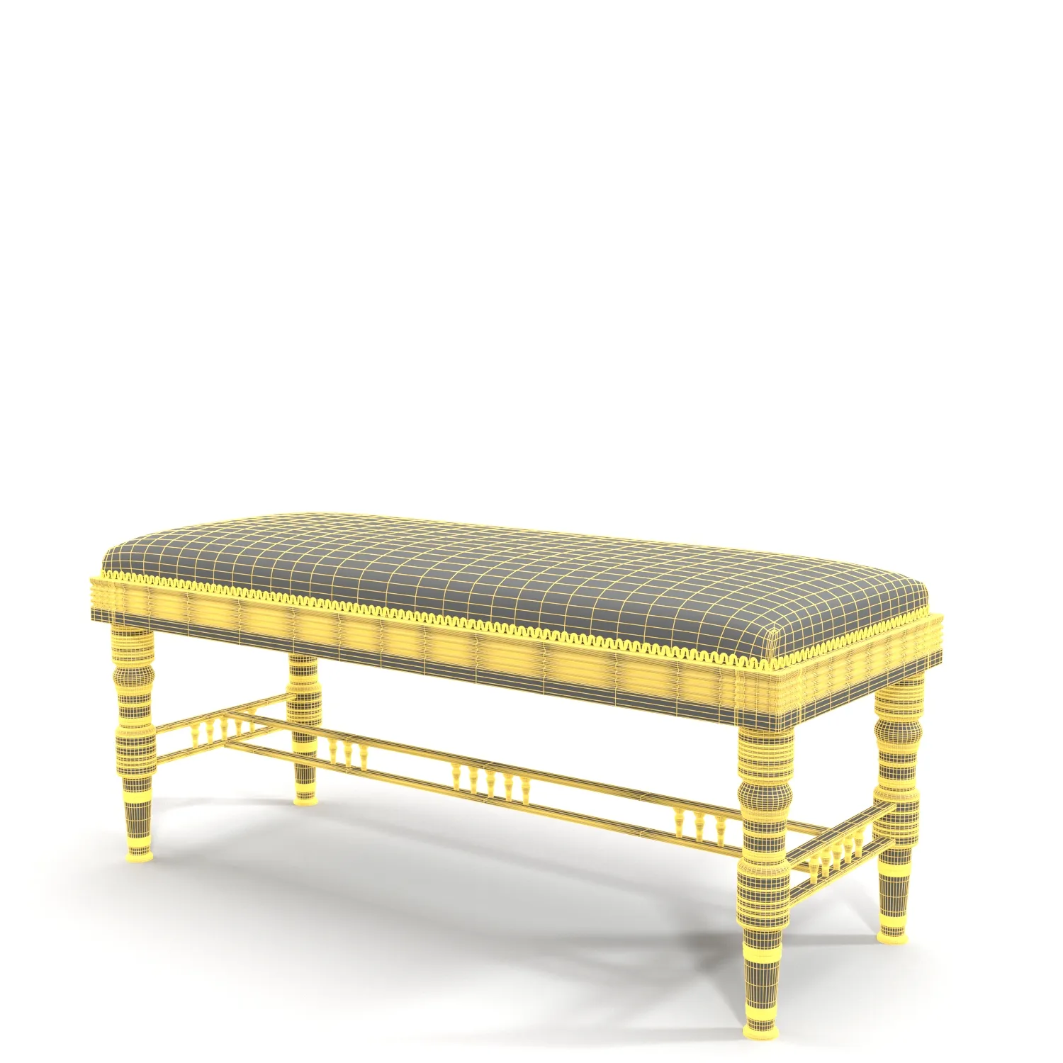 Edwardian Mahogany Duet Piano Stool PBR 3D Model_07